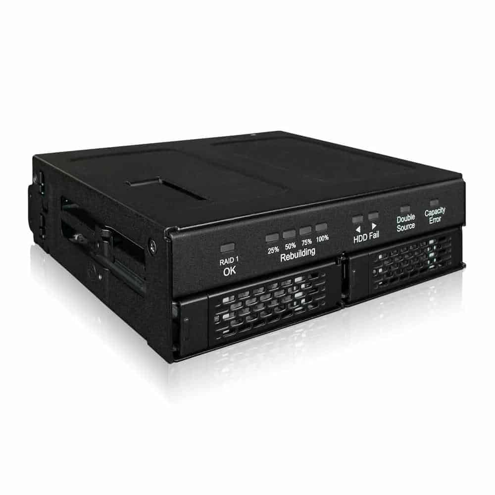 ICY DOCK ToughArmor 2 Bay 2.5- SATA HDD-SSD Mobile Rack Enclosure For External 5.25- Bay